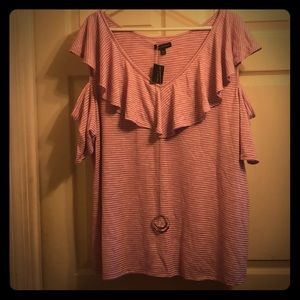 22/24 lavender & white strips shirt